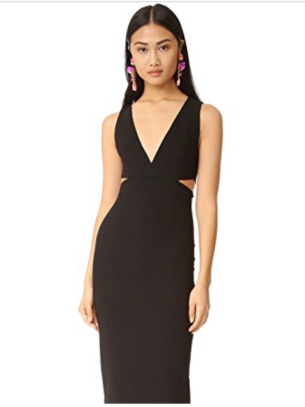 Alice + Olivia Black Riki Fitted Cutout Dress